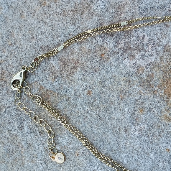 Elegant Gold and Purple Teardrop Layered Necklace - Picture 4 of 4